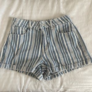 PacSun Pinstripe Denim Mom Shorts